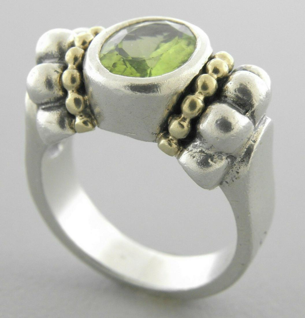 LAGOS CAVIAR 18K GOLD STERLING SILVER PERIDOT RING (1 of 2)