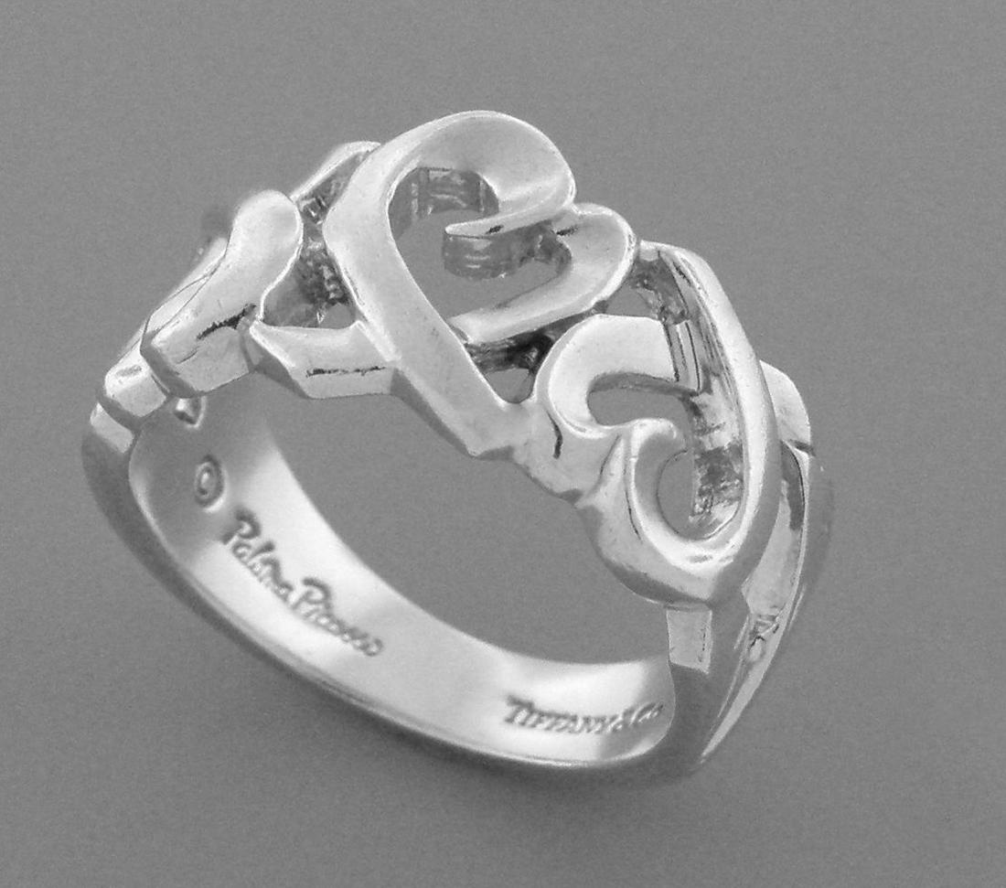 TIFFANY STERLING SILVER LADIES LOVING HEARTS RING (1 of 2)