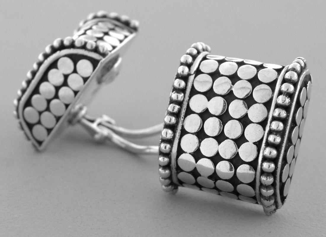 JOHN HARDY STERLING SILVER LARGE DOT CLIP ON EARRINGS (1 of 2)