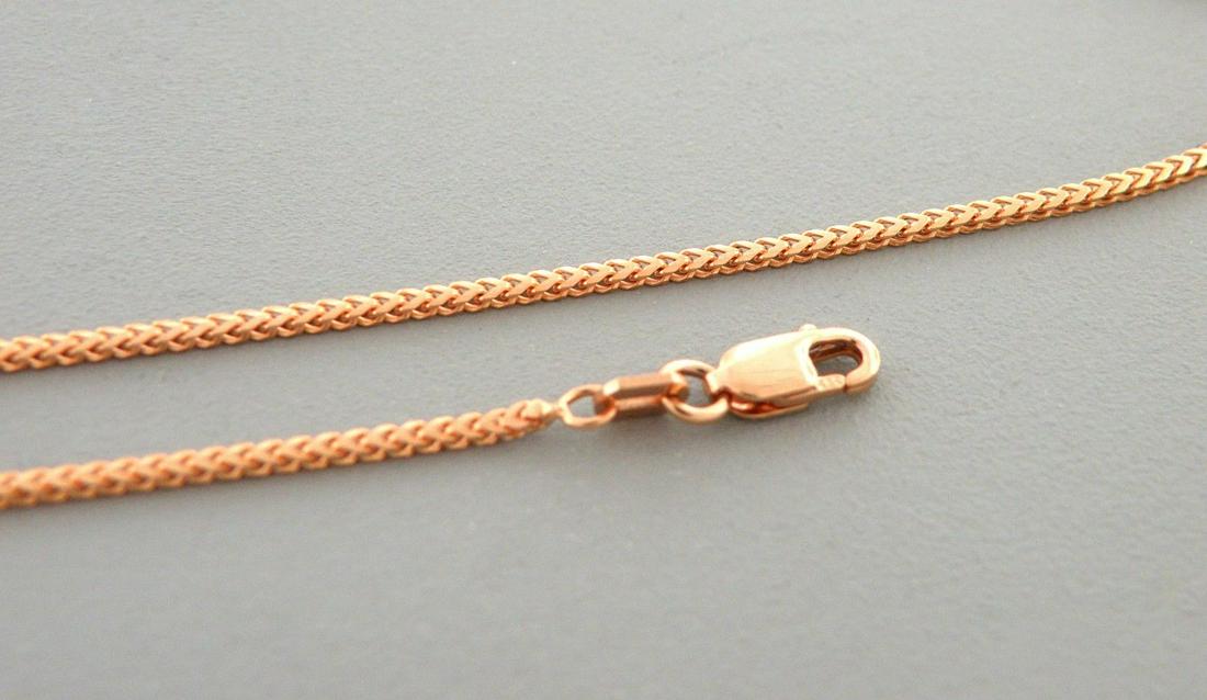 NEW 14K ROSE GOLD SOLID FRANCO CHAIN NECKLACE 1mm - 18" (1 of 2)