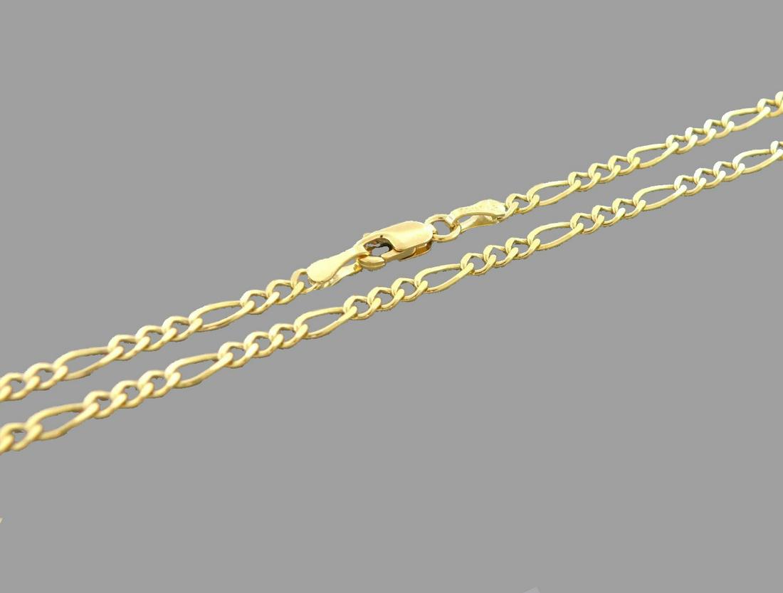 NEW 14K YELLOW GOLD FIGARO CHAIN NECKLACE - 3MM - 18" (1 of 2)