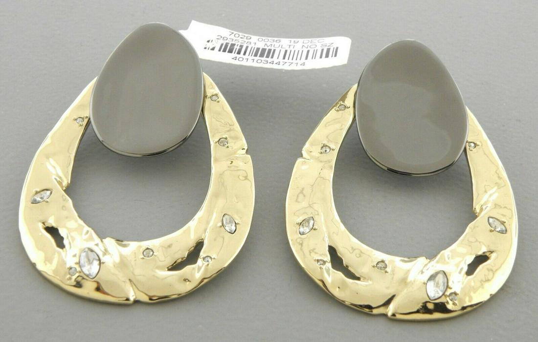 ALEXIS BITTAR RUTHENIUM LARGE HAMMERED DANGLE EARRINGS (1 of 2)