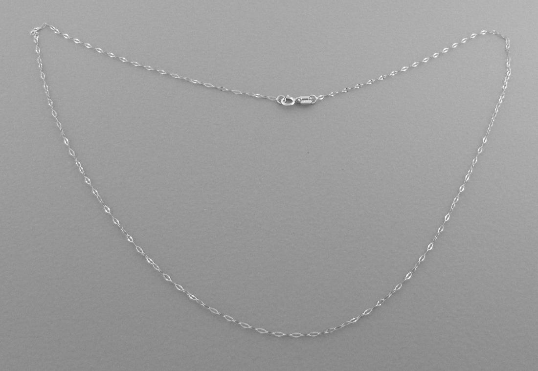 NEW 14K WHITE GOLD CABLE CHAIN, 18" NECKLACE ITALY (1 of 2)