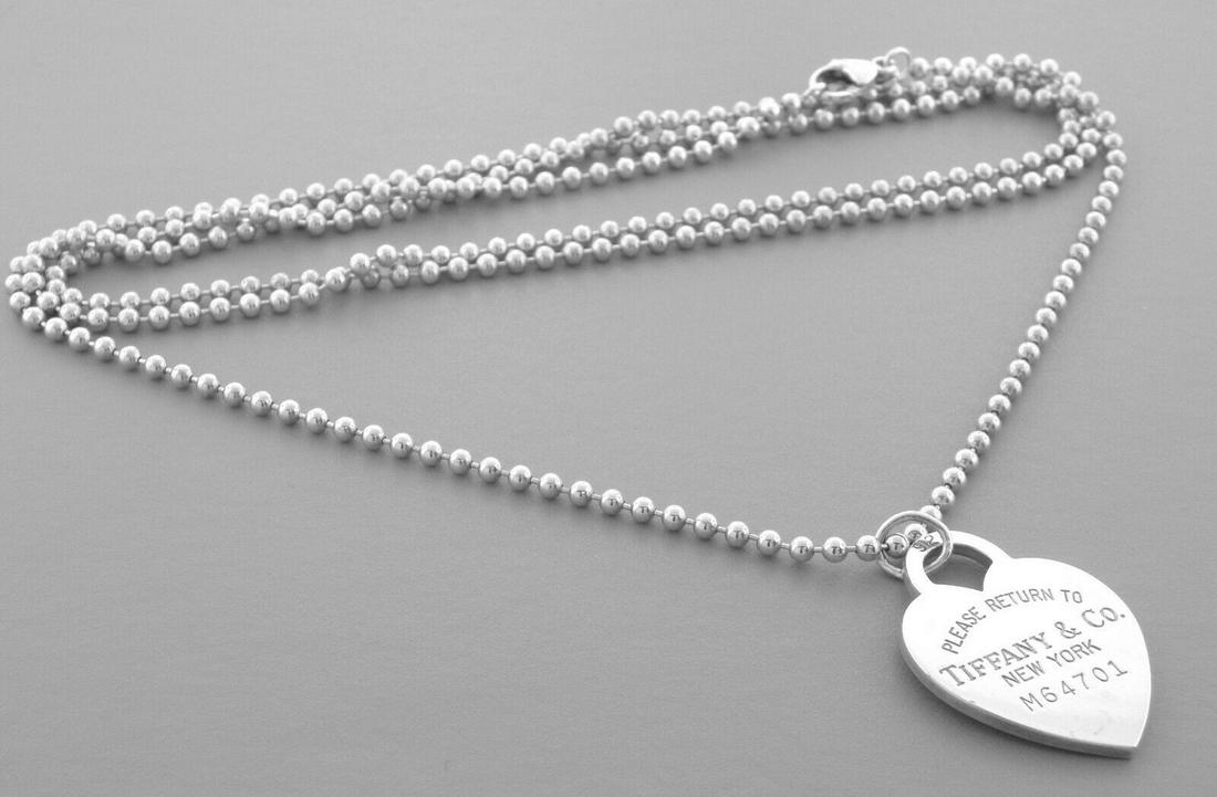 TIFFANY & CO. SILVER PLEASE RETURN TO. STRAND NECKLACE (1 of 2)