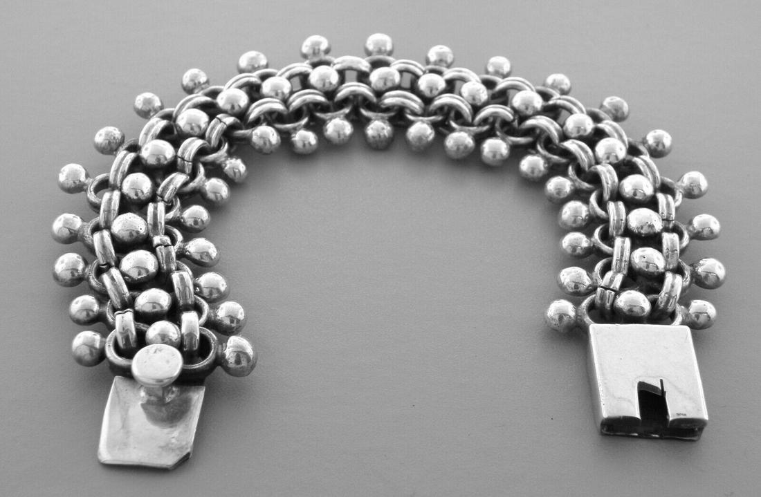 VINTAGE TAXCO STERLING SILVER BRACELET MEXICO HEAVY (1 of 2)