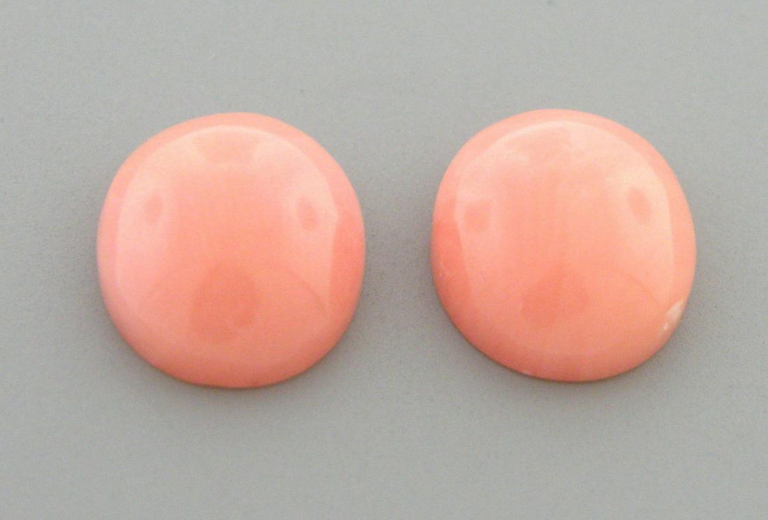UNTREATED 12x10mm SEA CORAL OVAL SHAPE PINK CABOCHON (1 of 2)
