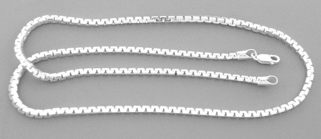 NEW STERLING SILVER FANCY UNIQUE BOX CHAIN NECKLACE 3MM (1 of 2)