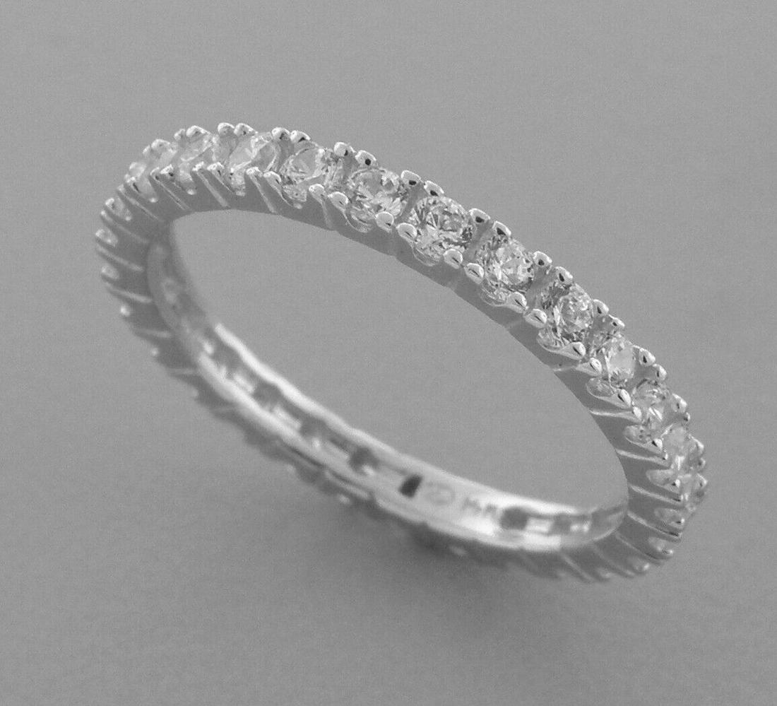 14K WHITE GOLD FULL ETERNITY CZ BAND RING 2ct (1 of 2)