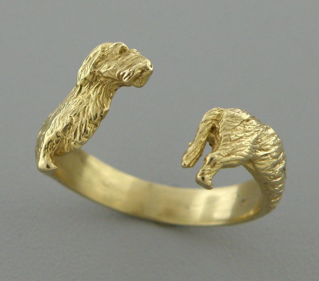 18K YELLOW GOLD DACHSHUND DOG BAND WRAP RING SIZE 9.5 (1 of 2)