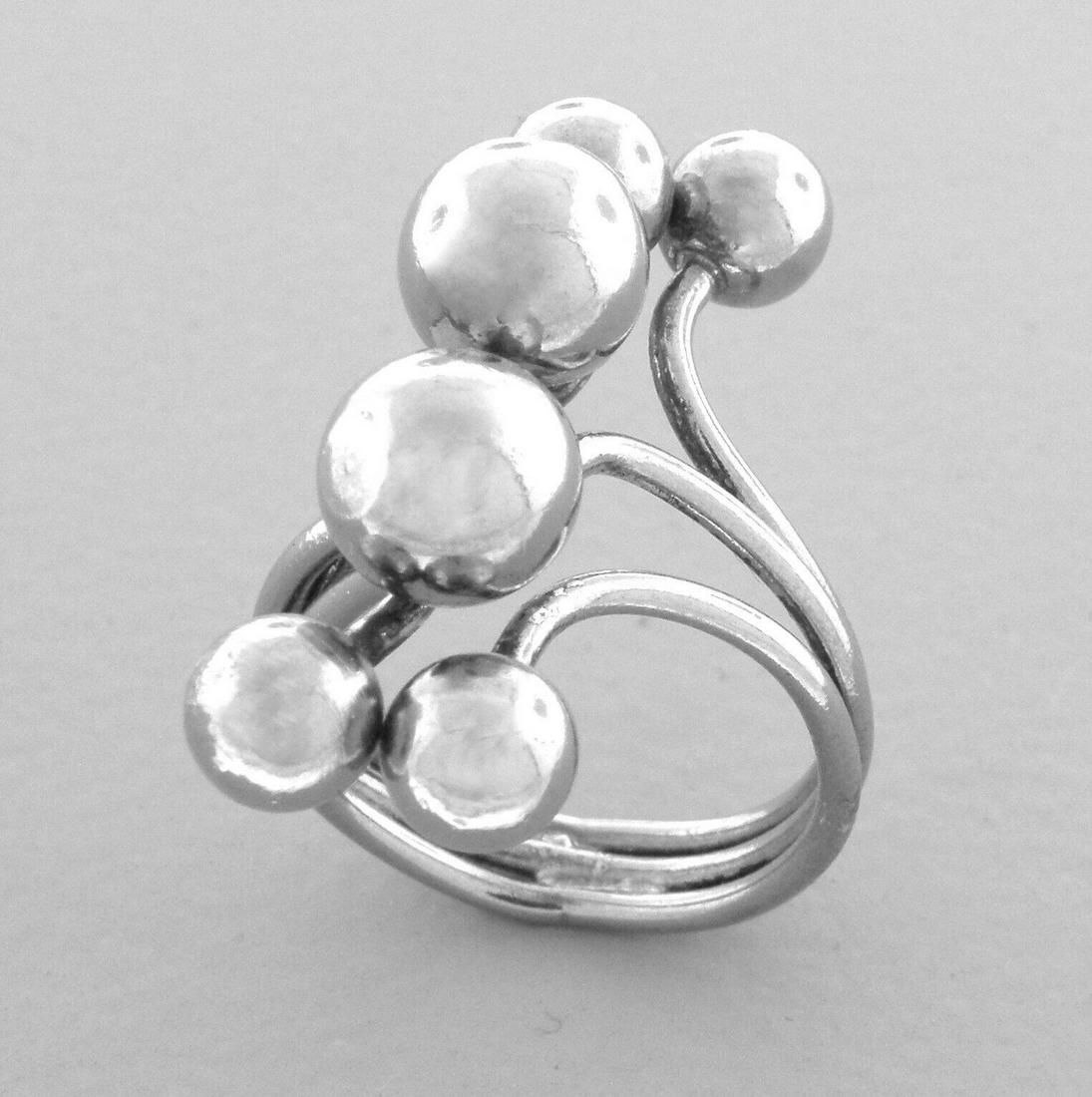VINTAGE BEAUTIFUL STERLING SILVER BALLS BUBBLES RING (1 of 2)