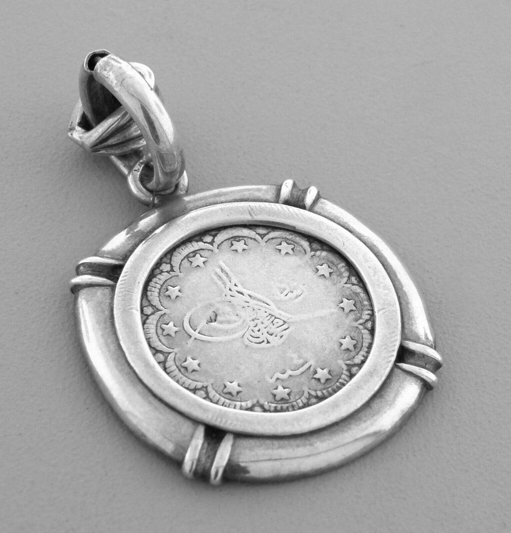 VINTAGE OTTOMAN EMPIRE TURKEY 20 KURUSH COIN PENDANT (1 of 2)