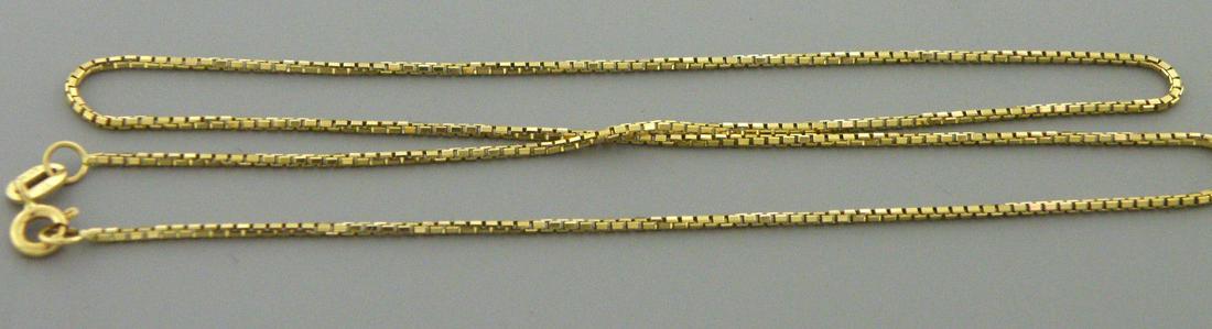 NEW 14K YELLOW GOLD BOX CHAIN, 18" NECKLACE 1.2MM (1 of 2)