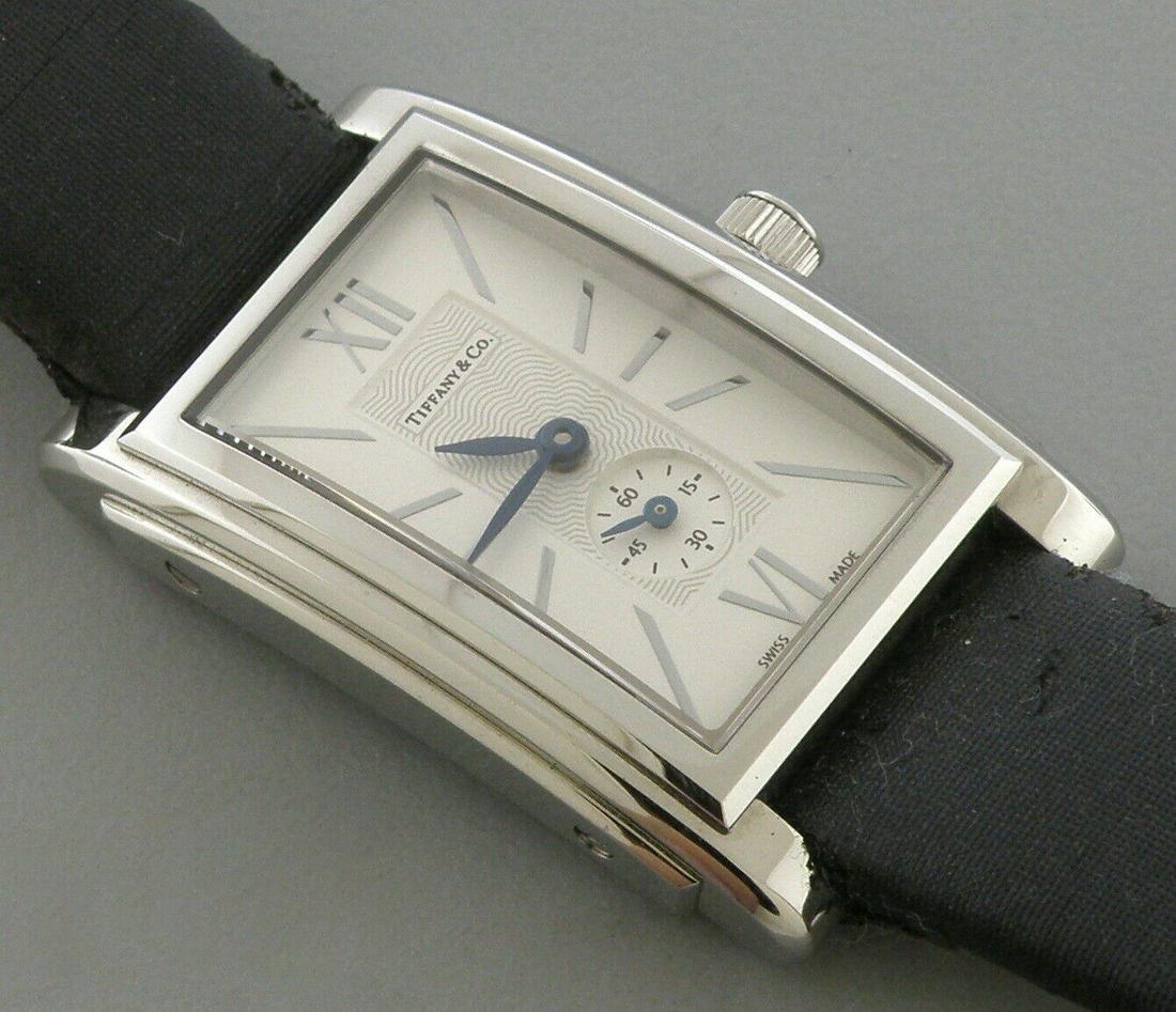 TIFFANY & Co. RESONATER STAINLESS STEEL LEATHER WATCH (1 of 2)