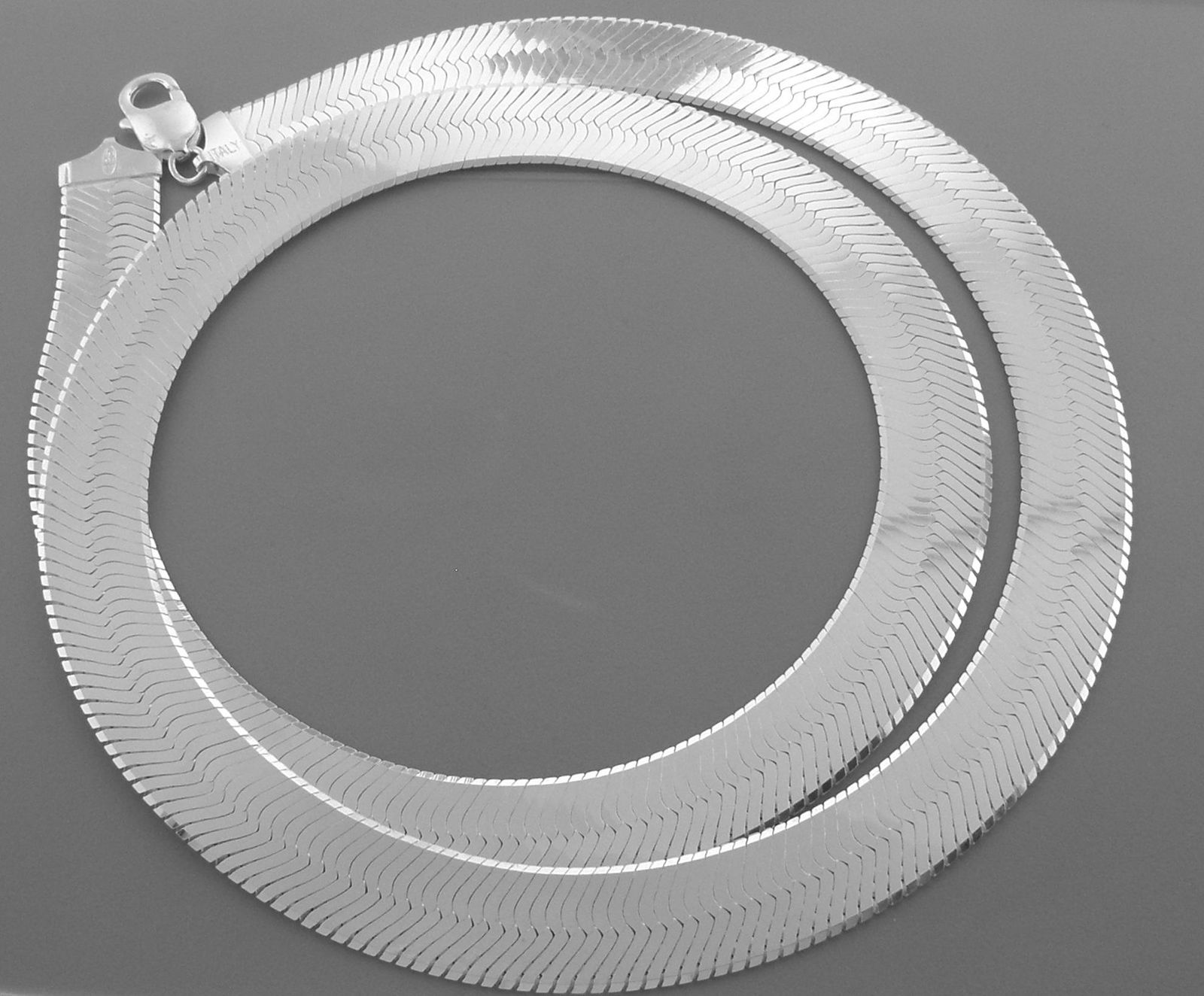 MAGIC HERRINGBONE SILVER ITALIAN NECKLACE 14.5mm - 30" (1 of 2)
