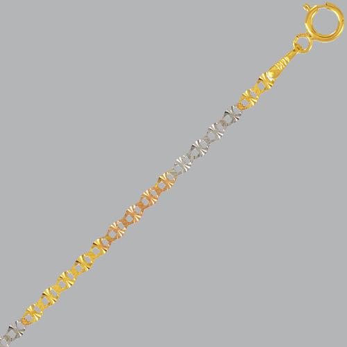 14K TRI COLOR GOLD GUCCI STAR CHAIN NECKLACE: NEW 14K TRI COLOR GOLD GUCCI STAR NECKLACE 14K Solid Tri color Gold Necklace (not gold plated or gold filled) measures 2.5mm wide Length is 18" Well made chain Spring clasp Chain is New Apx weight is