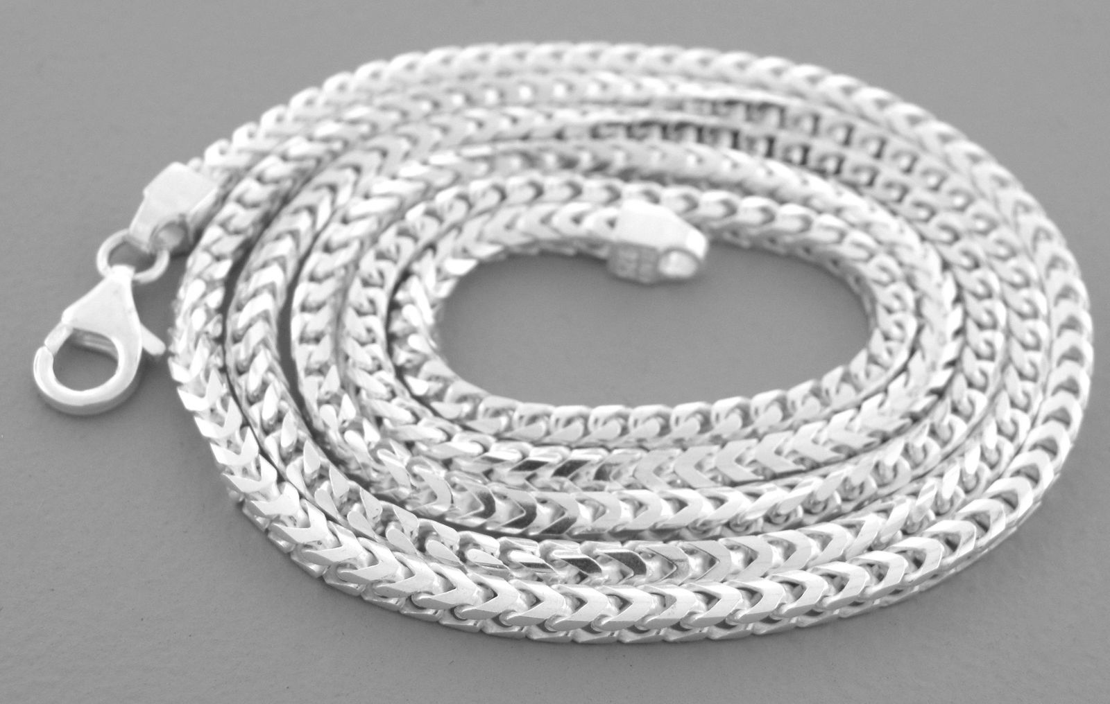 STERLING SILVER 3mm SOLID FRANCO CHAIN NECKLACE 26" (1 of 1)