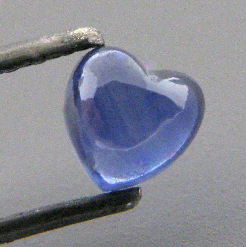 4mm HEART SHAPE CABOCHON NATURAL BLUE SAPPHIRE - RARE (1 of 1)