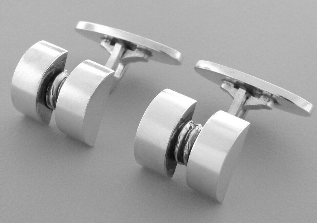 VINTAGE GEORG JENSEN STERLING SILVER SQUARE CUFFLINKS (1 of 2)