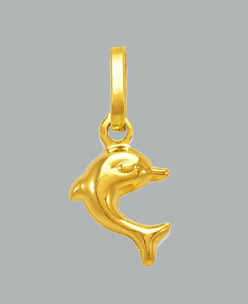 14K YELLOW GOLD DOLPHIN CHARM PENDANT POLISHED SMALL (1 of 1)