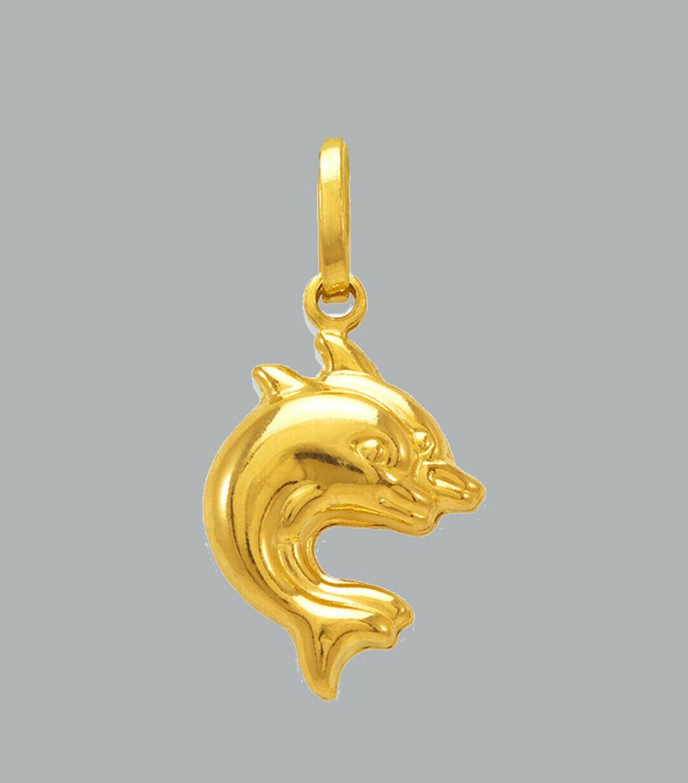 NEW 14K YELLOW GOLD DOLPHIN PENDANT POLISHED (1 of 1)