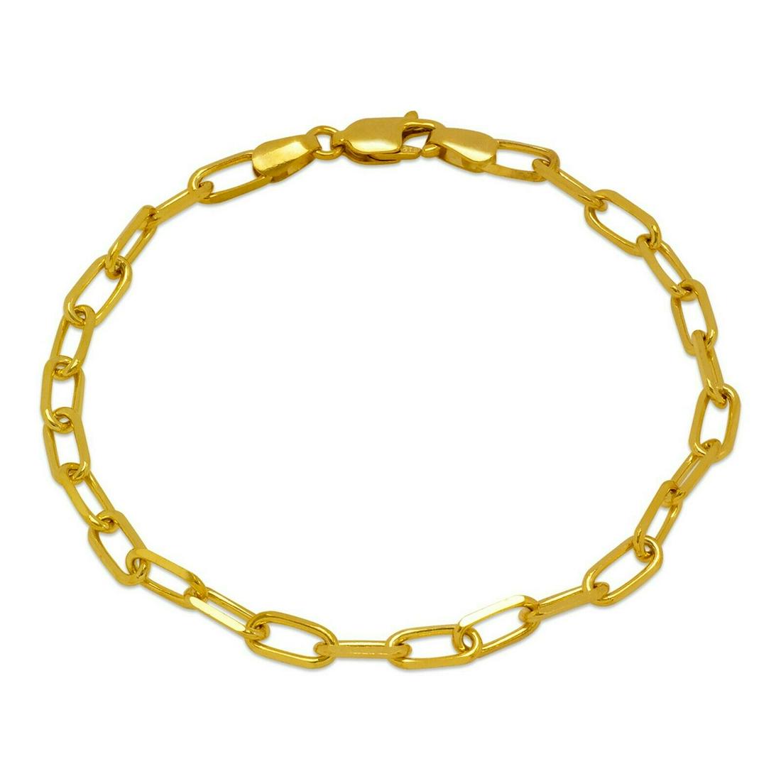 14K YELLOW GOLD OVAL LINK CHAIN BRACELET 4.5mm (1 of 2)