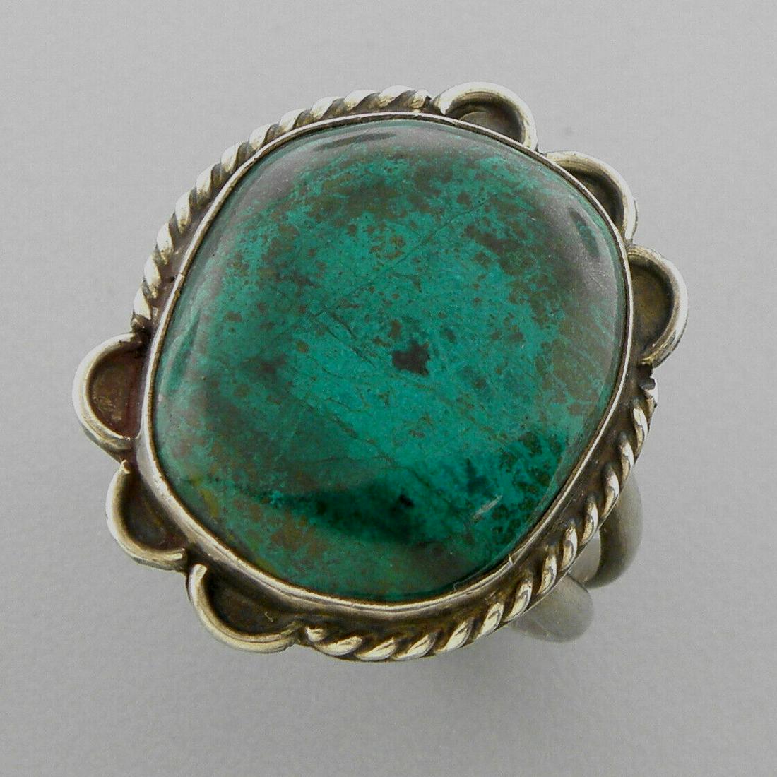 VINTAGE BEAUTIFUL LRGE NAVAJO STERLING SILVER TURQUOISE (1 of 2)