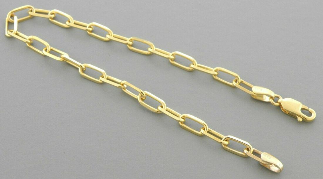 14K YELLOW GOLD OVAL LINK CHAIN BRACELET 3.5mm (1 of 2)