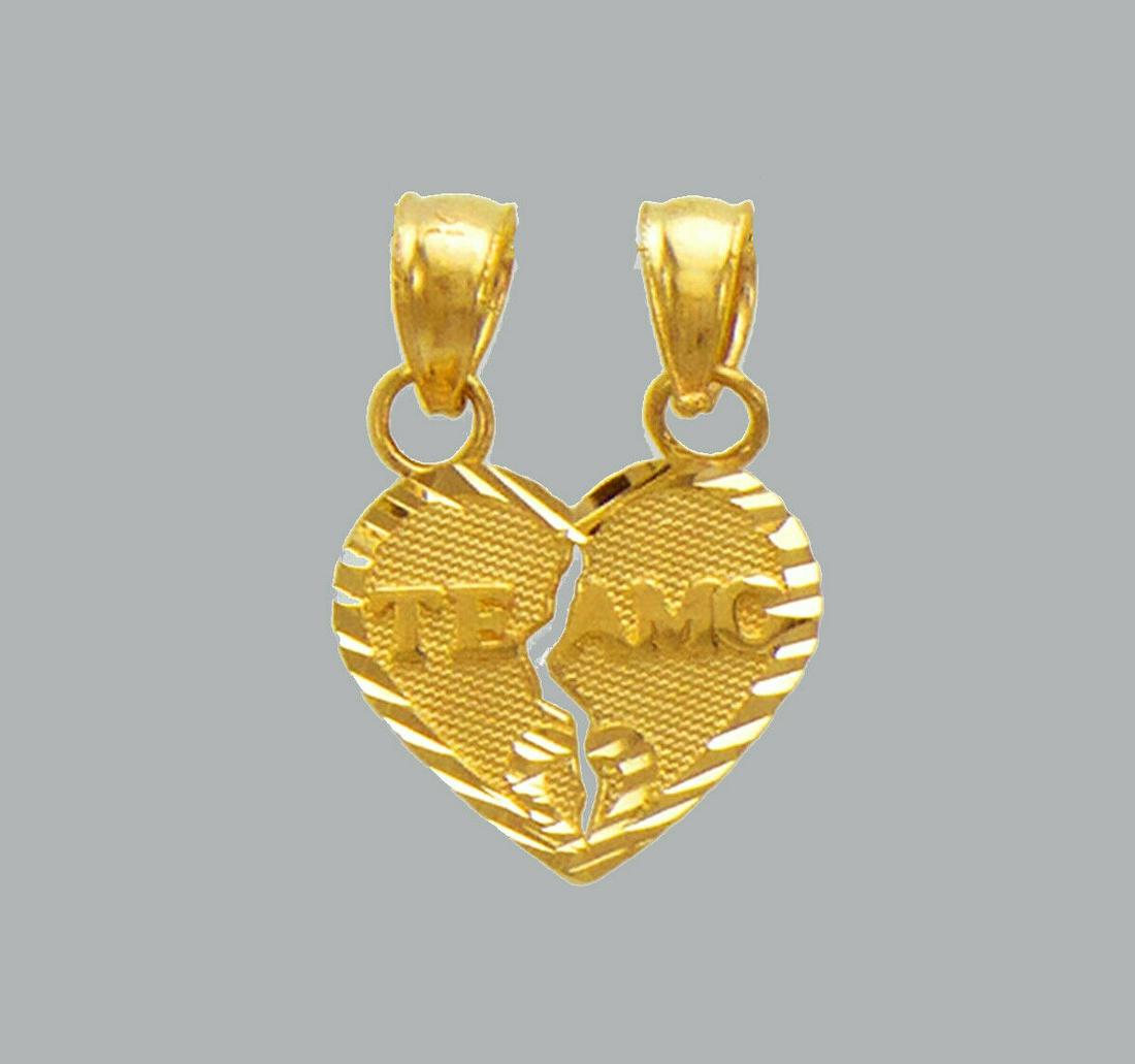 NEW 14K YELLOW GOLD HEART CHARM PENDANT TE AMO 11mm: NEW 14K YELLOW GOLD TE AMO HEART PENDANT New 14K Yellow Gold Heart Pendant Measures: 11mm x 10mm - 1g Pendant has a polished finish Stamp: 14k