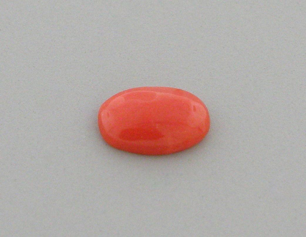 UNTREATED 7x5mm SEA CORAL OVAL SHAPE OX BLOOD CABOCHON (1 of 2)