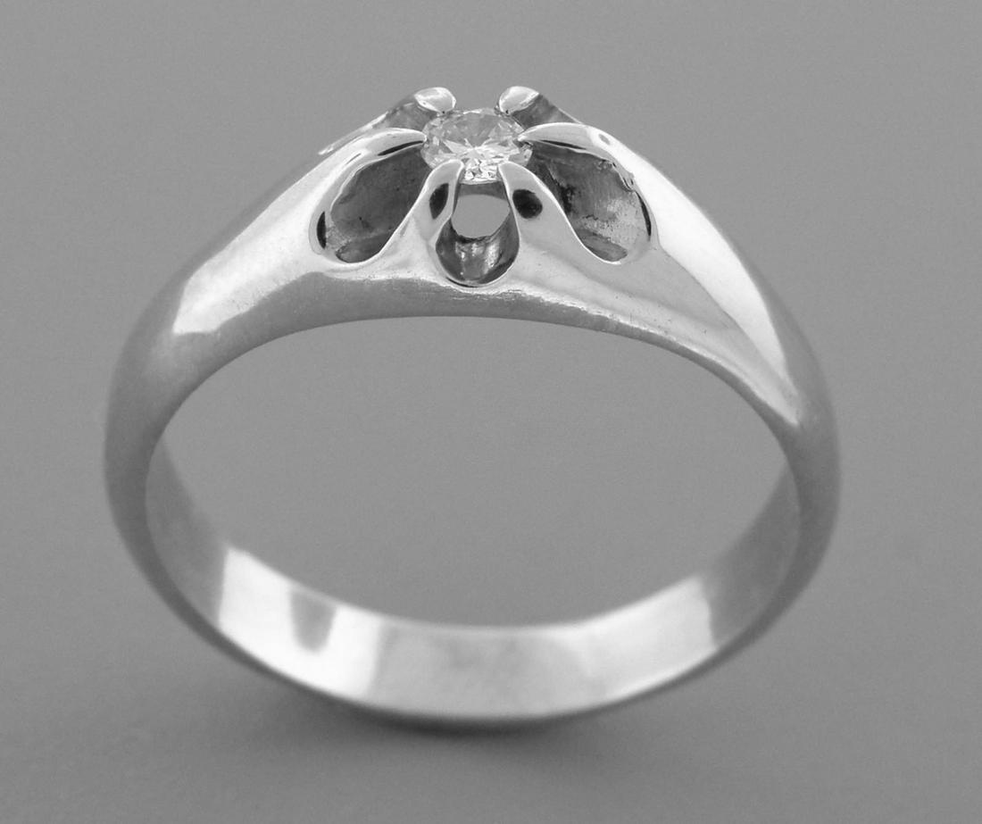 14K W/ GOLD MEN\'S SIGNET DIAMOND BELCHER RING ANY SIZE (1 of 2)