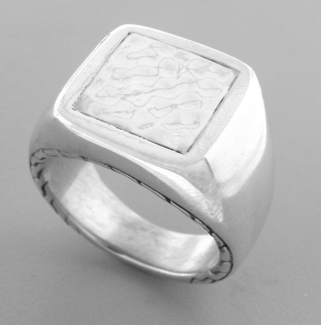 JOHN HARDY STERLING SILVER MEN'S SIGNET HAMMERED RING (1 of 2)