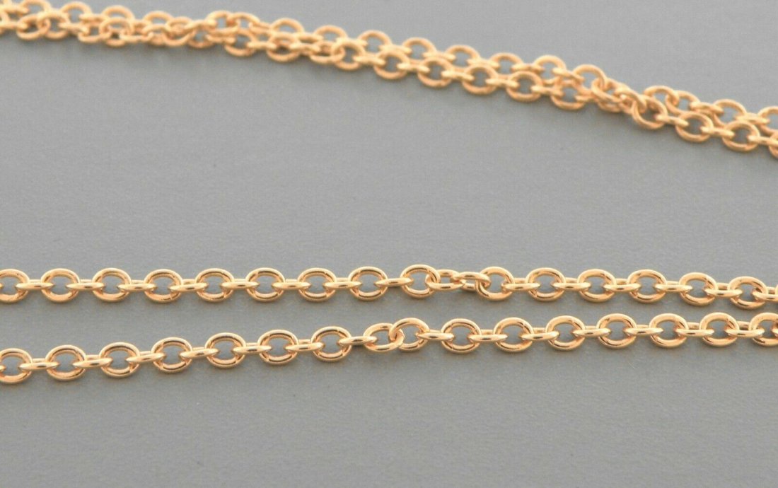 NEW 14K ROSE GOLD ROLO CHAIN NECKLACE (1 of 2)