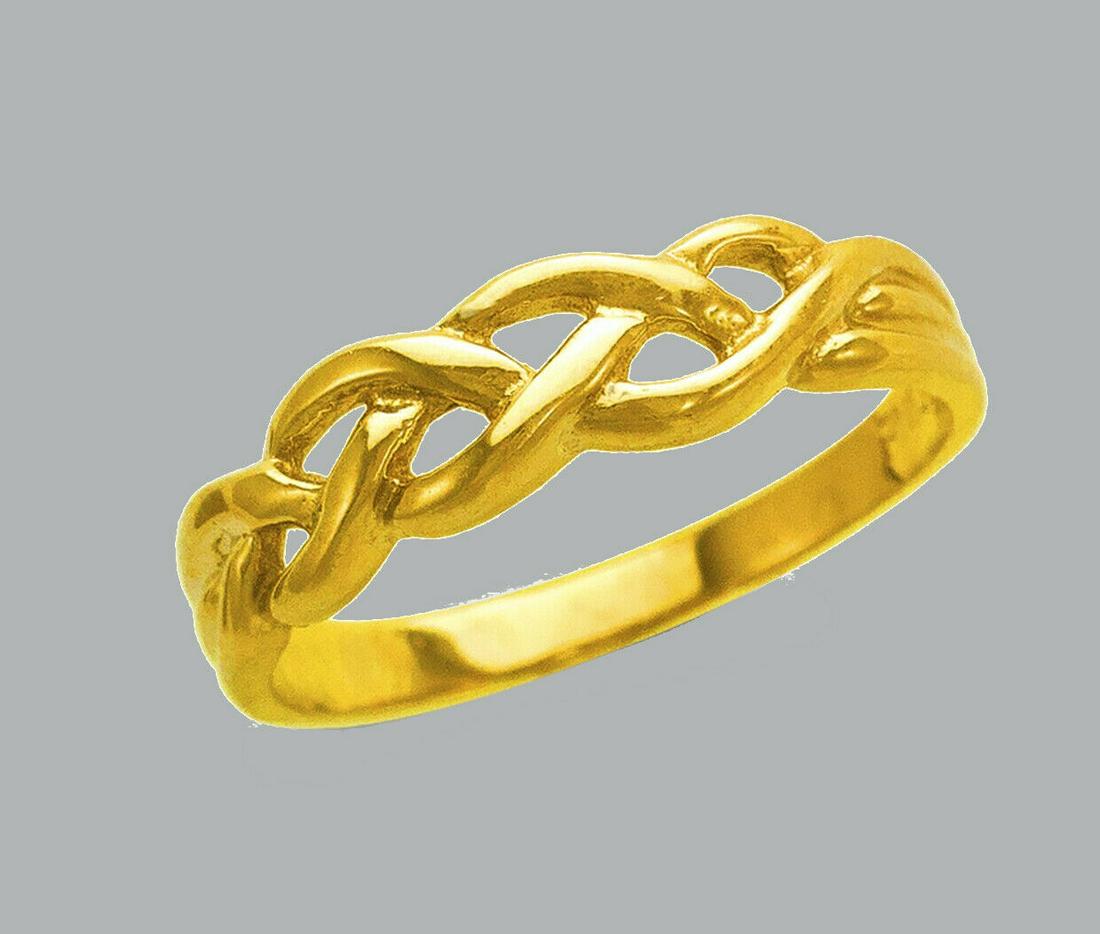NEW 14K YELLOW GOLD LADIES RING BAND WOVEN ROPE (1 of 1)