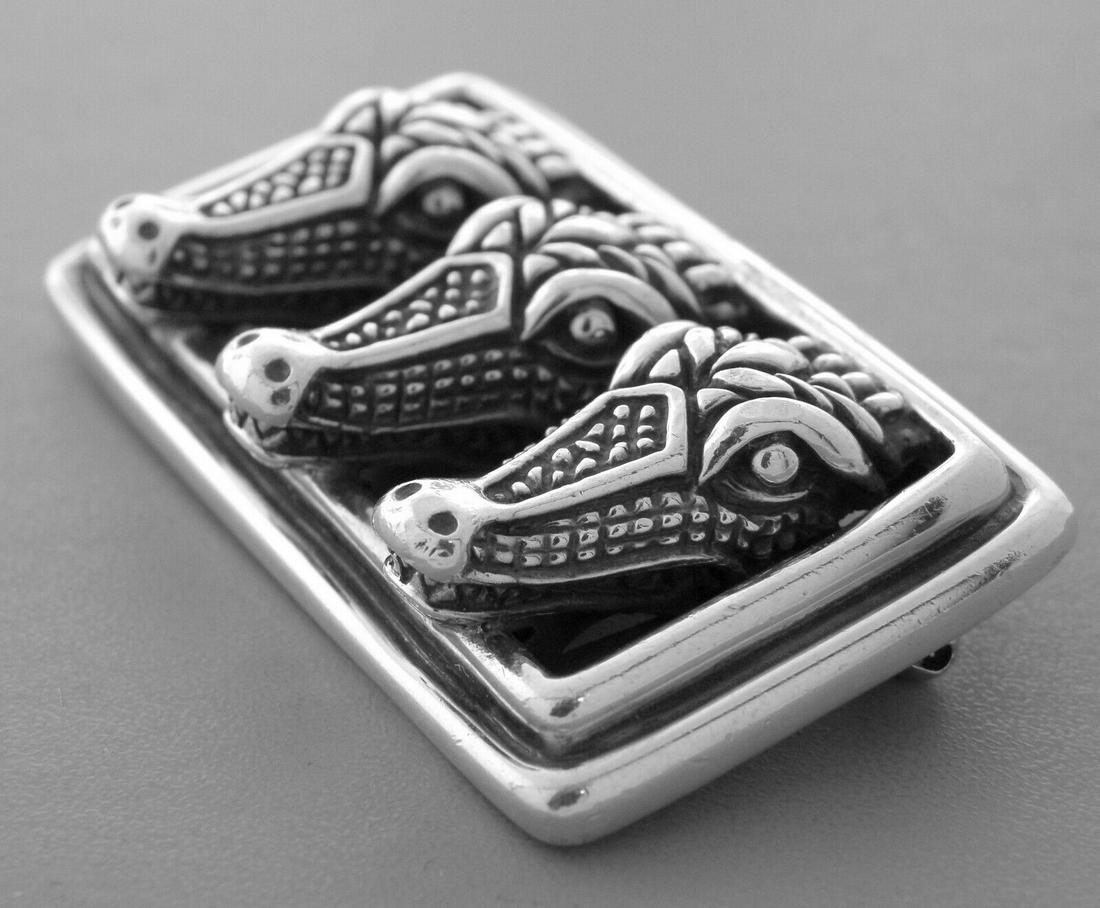 KIESELSTEIN CORD STERLING SILVER ALLIGATOR BROOCH PIN (1 of 2)