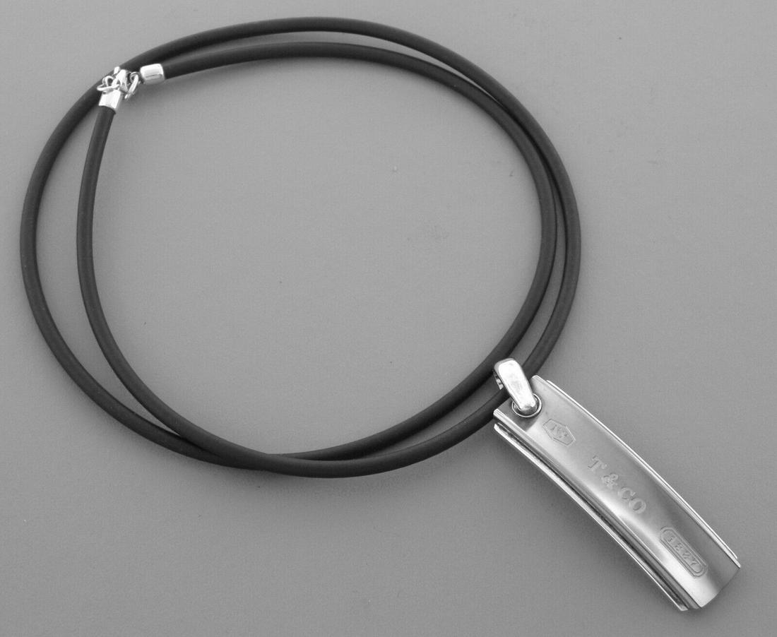 TIFFANY & CO. 1837 TITANIUM STERLING SILVER NECKLACE (1 of 2)