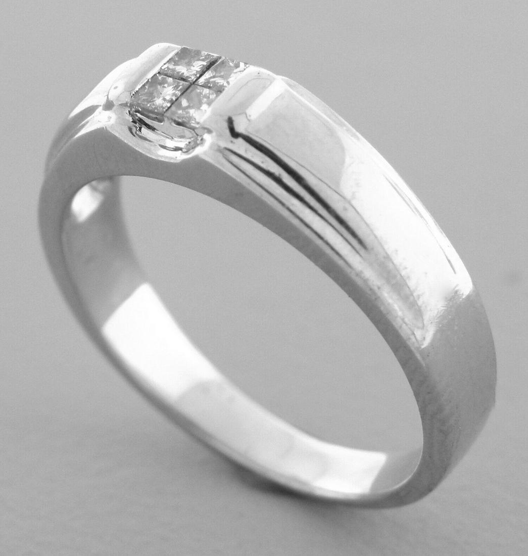 14K WHITE GOLD MENS PRINCESS CUT DIAMOND RING 0.20ct (1 of 2)
