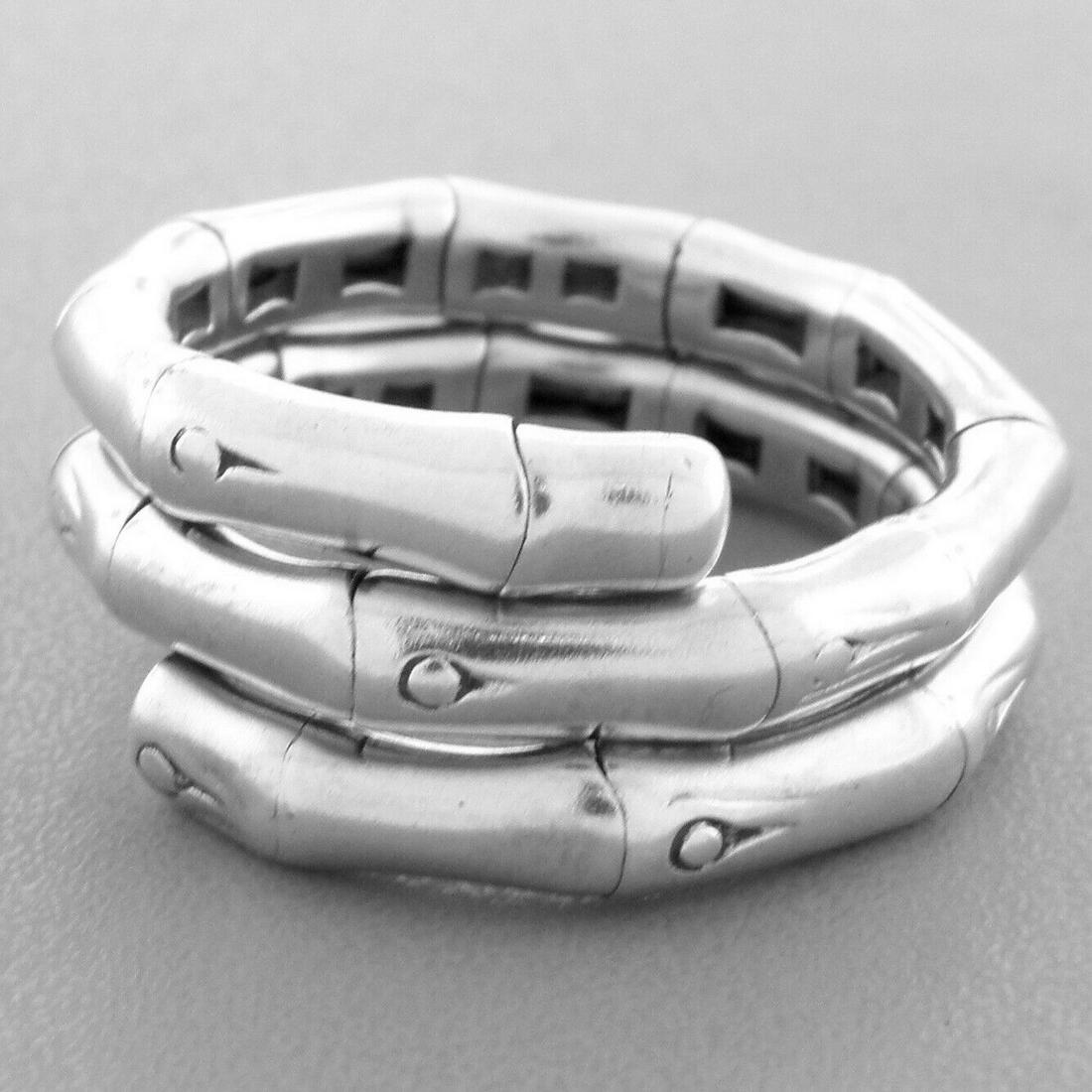 JOHN HARDY STERLING SILVER FLEXIBLE BAMBOO COIL RING (1 of 2)