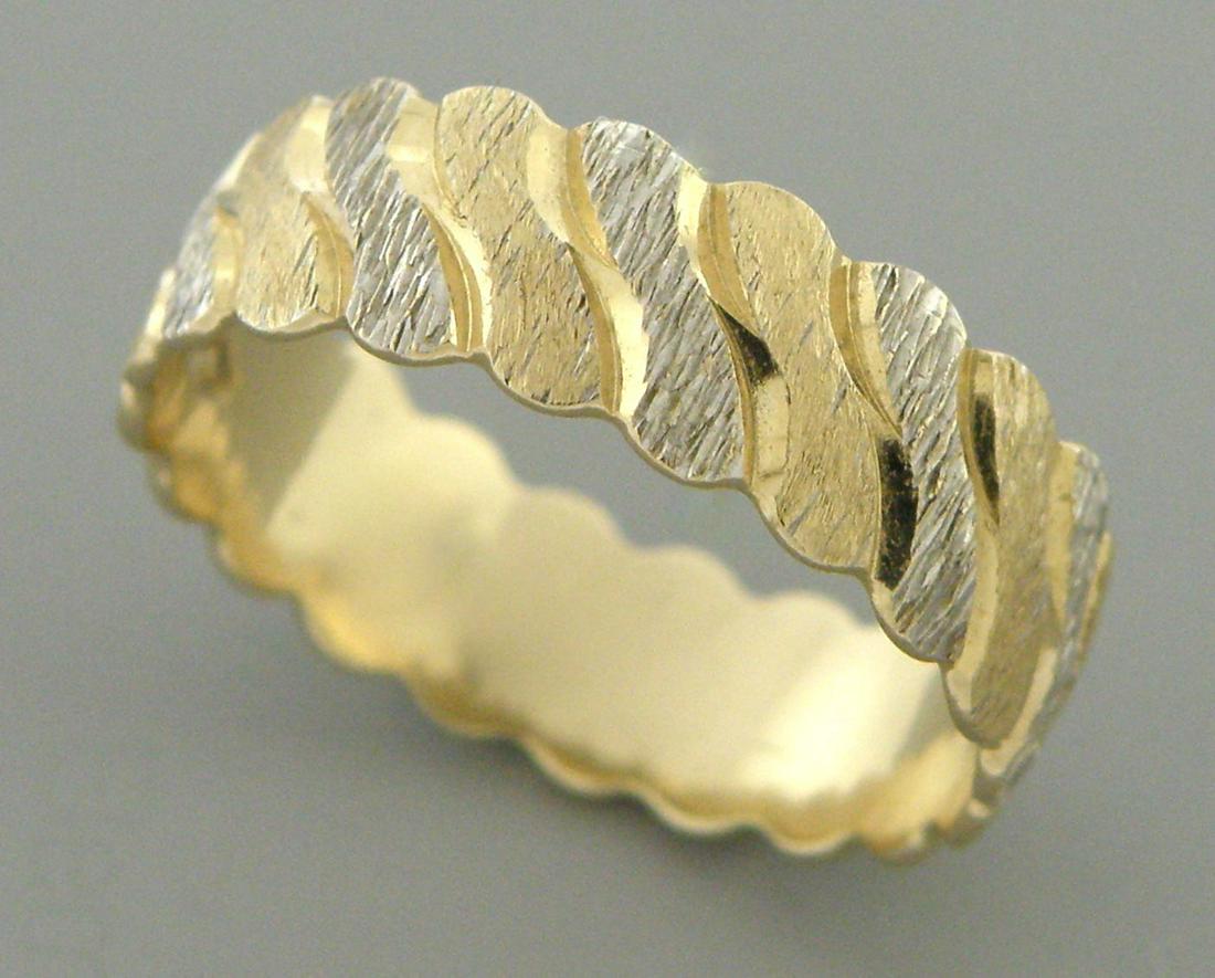 VINTAGE 14K MULTI COLOR GOLD RING FULL ETERNITY BAND (1 of 2)