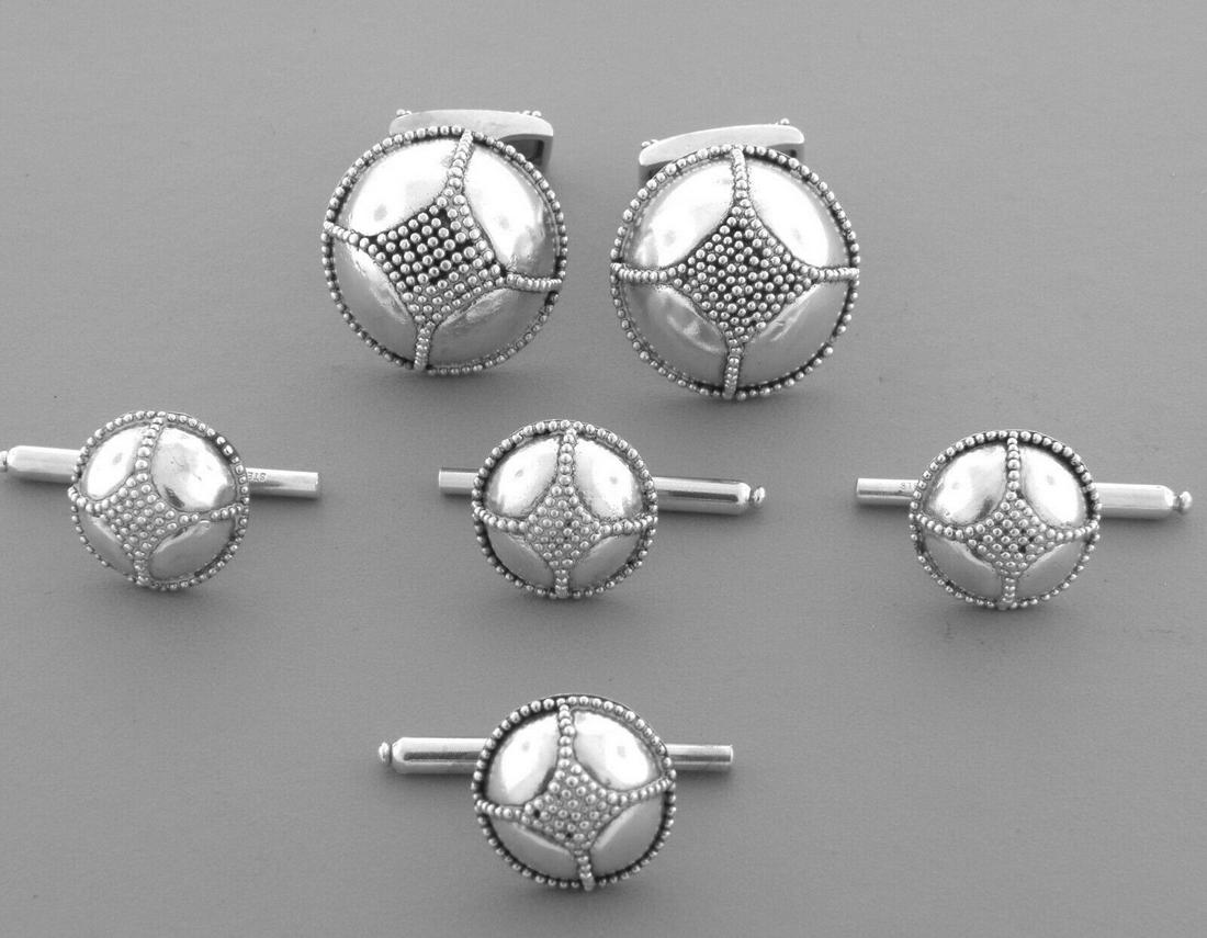 VINTAGE JOHN HARDY STERLING SILVER CUFFLINKS TUX STUDS (1 of 2)