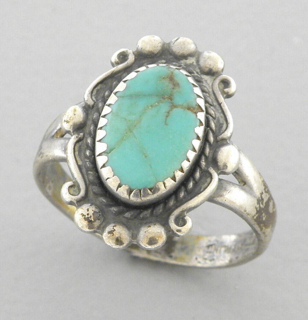 VINTAGE BELL TRADING CO. STERLING SILVER TURQUOISE RING (1 of 2)