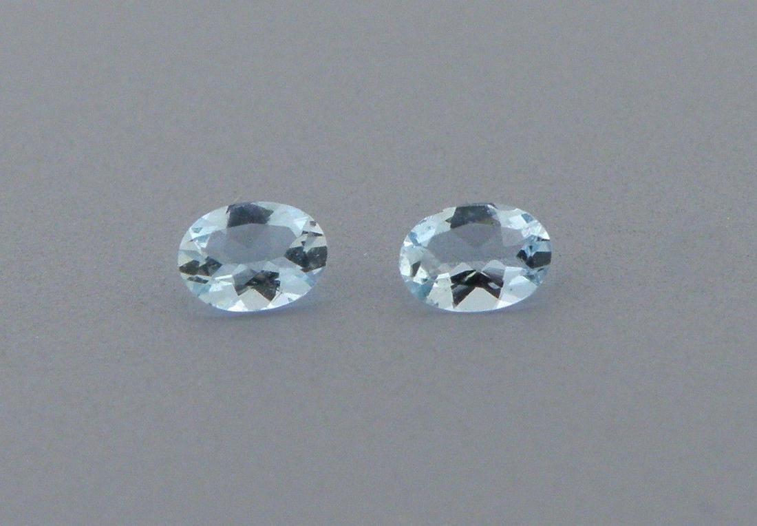 5x3mm MATCHING PAIR OVAL CUT LOOSE NATURAL AQUAMARINE (1 of 1)