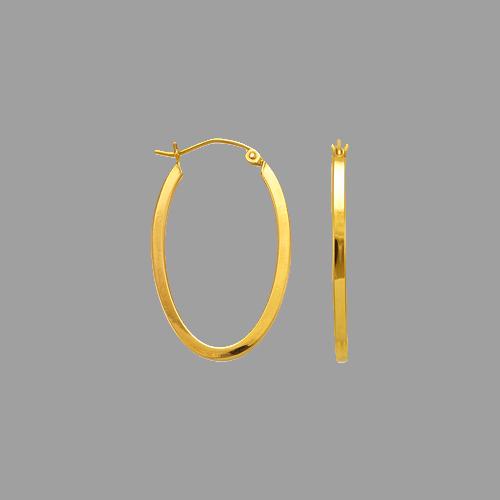 14K YELLOW GOLD 2mm SQUARE TUBE HOOP EARRINGS: 14K Yellow Gold Approx. 2mm Wide 20MM High Polish Clasp Backing