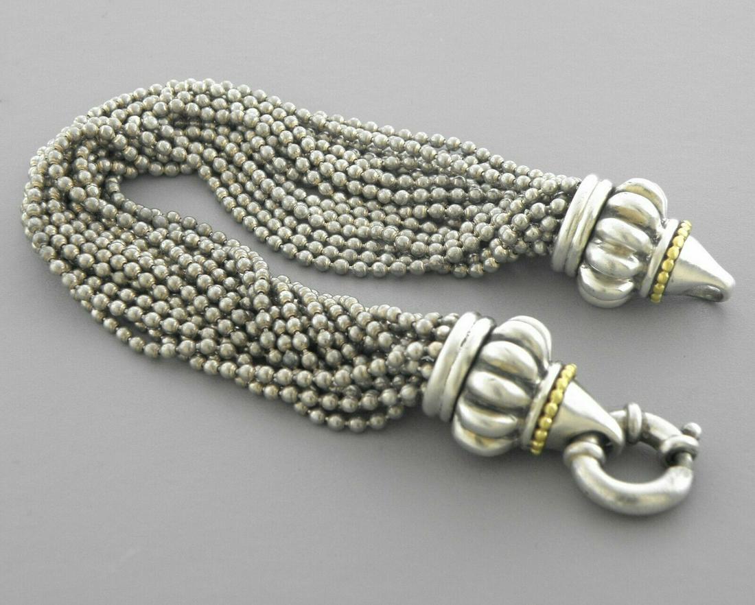 LAGOS CAVIAR 18K GOLD STERLING SILVER STRAND BRACELET (1 of 2)