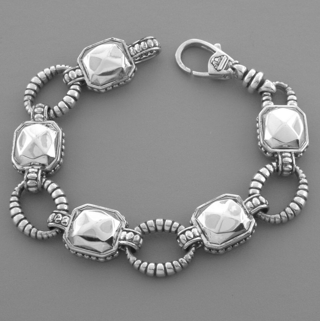 LAGOS CAVIAR STERLING SILVER ROCKS STATION BRACELET (1 of 2)