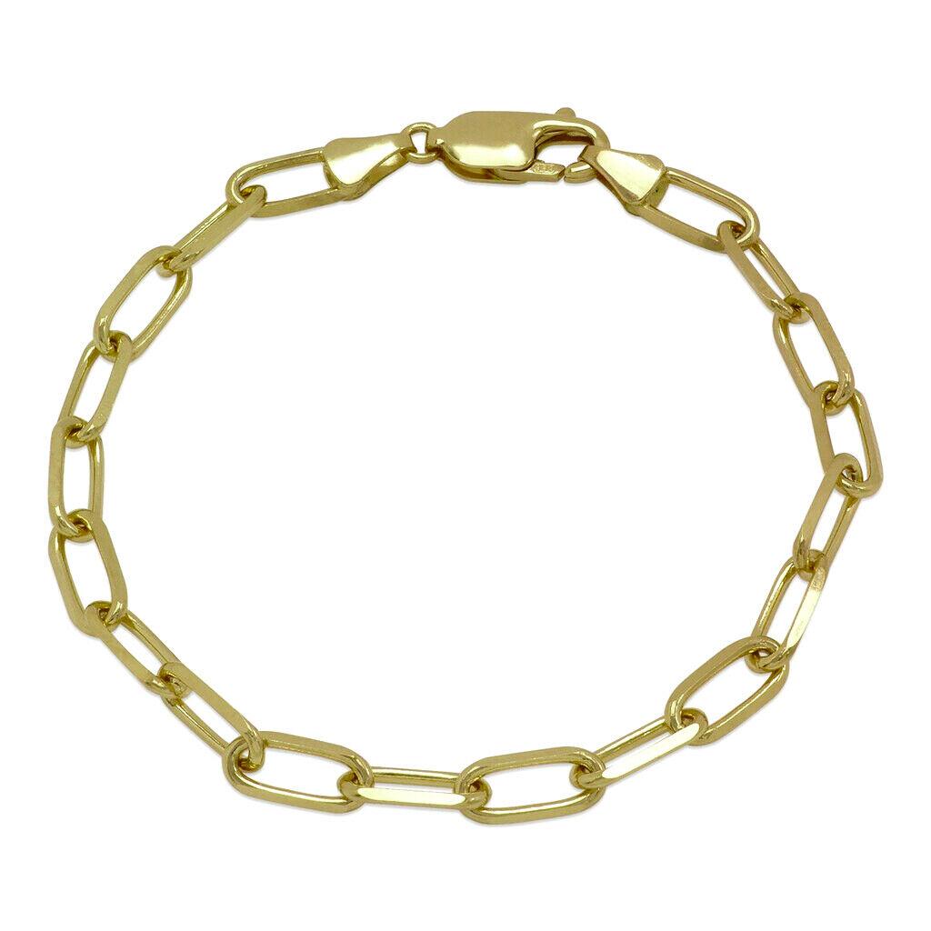 14K YELLOW GOLD OVAL LINK CHAIN BRACELET 3.5mm (1 of 2)