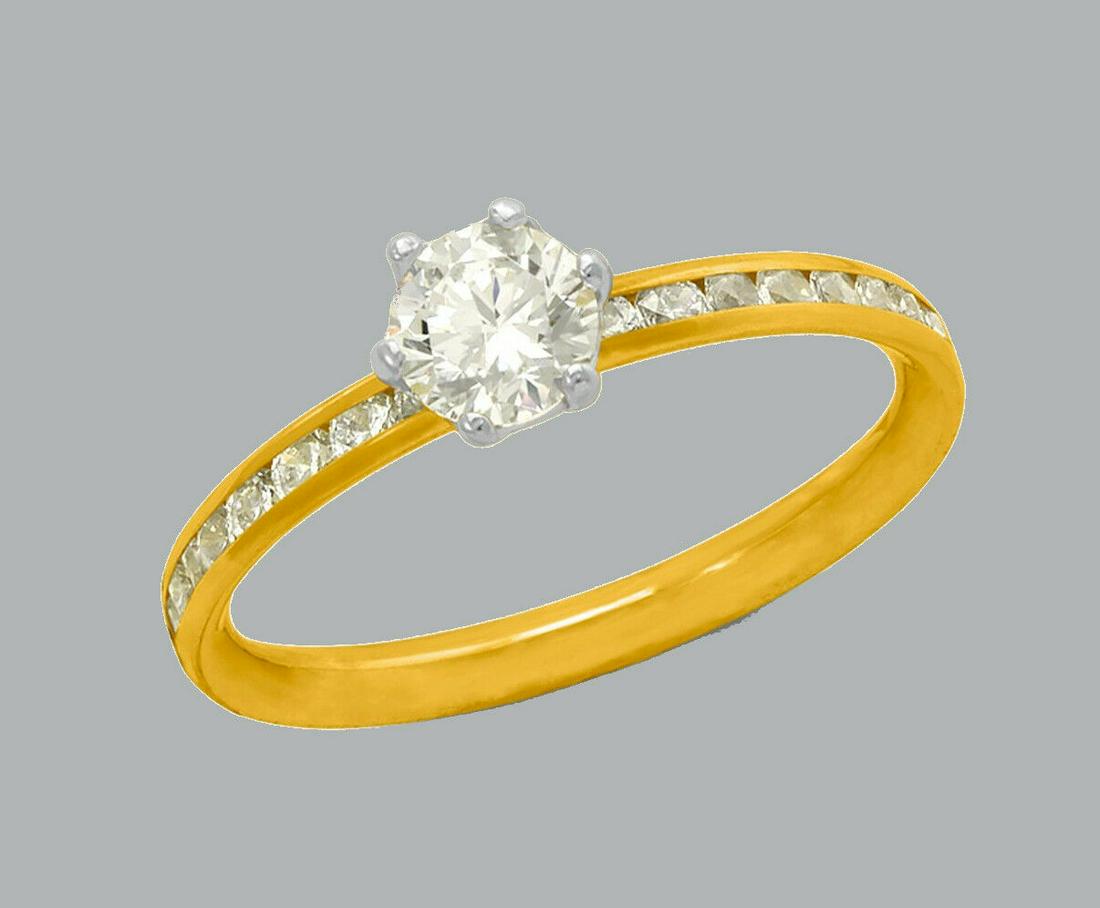 14K YELLOW GOLD ETERNITY CHANNEL SET ENGAGEMENT CZ RING (1 of 1)