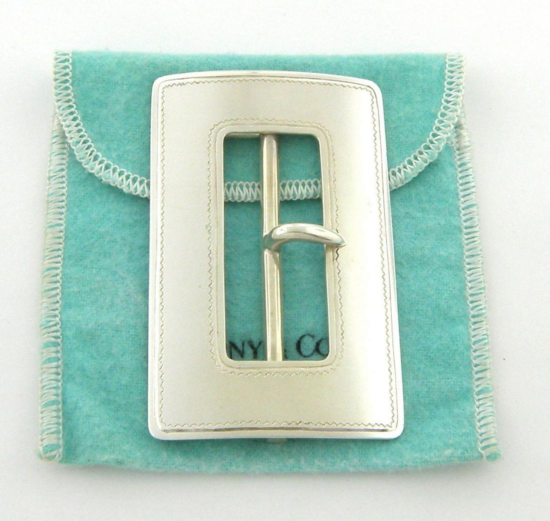 VINTAGE TIFFANY & Co. STERLING SILVER HUGE BELT BUCKLE (1 of 2)