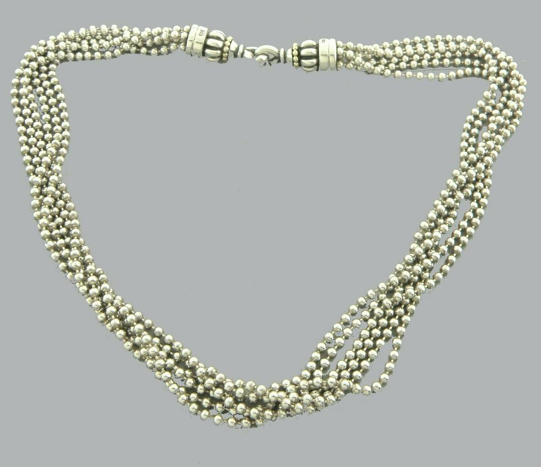LAGOS CAVIAR 18K GOLD STERLING SILVER STRAND NECKLACE (1 of 2)