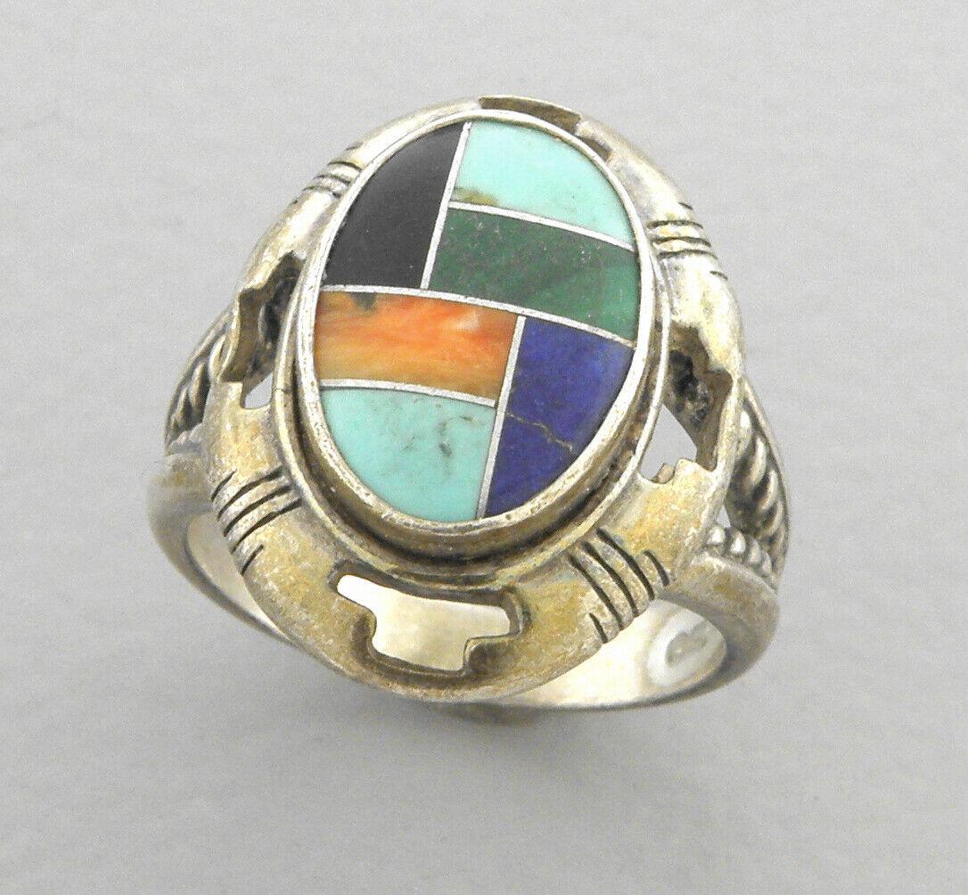 CAROLYN POLLACK STERLING SILVER MOSAIC TURQUOISE RING (1 of 2)