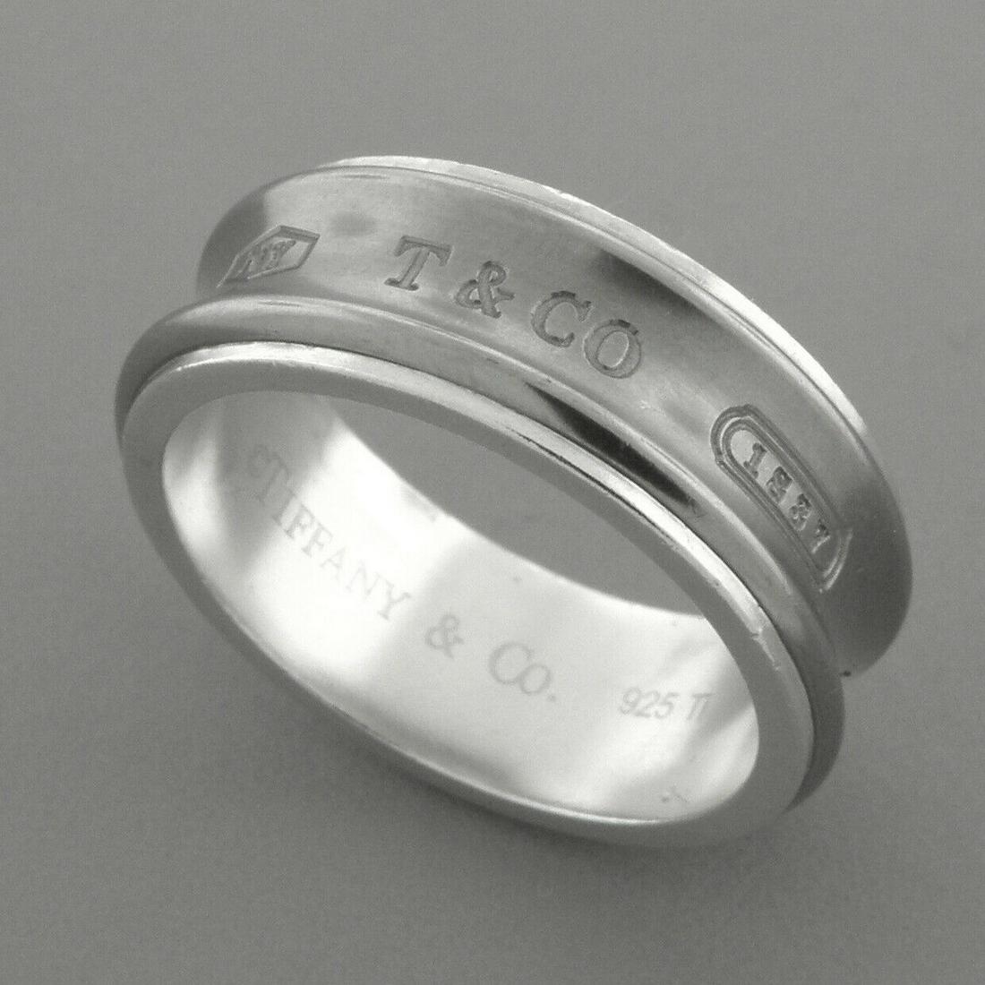 TIFFANY & Co. 1837 STERLING SILVER TITANIUM BAND RING (1 of 2)